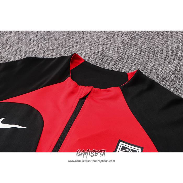 Chandal de Chaqueta del Corea del Sur 2022-2023 Negro y Rojo